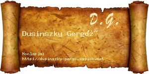 Dusinszky Gergő névjegykártya