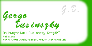 gergo dusinszky business card
